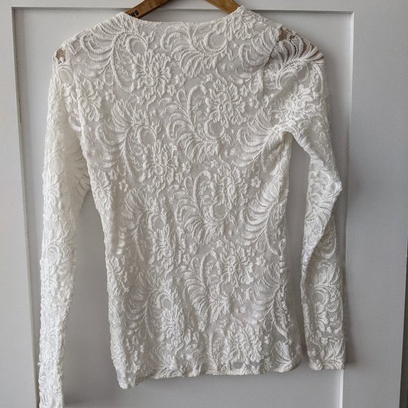 Abercrombie & Fitch white lacey top, XS - Picture 2 of 5